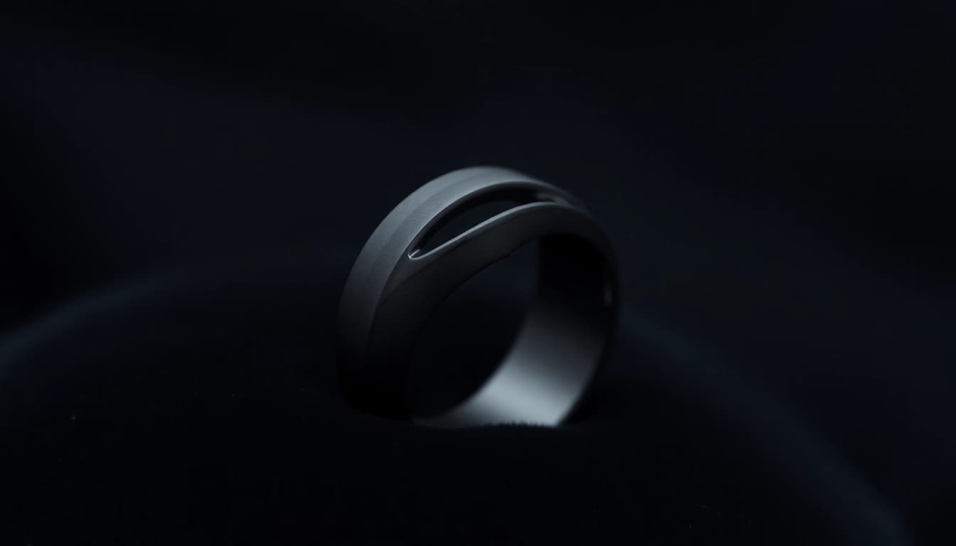 Showcase of Black Zirconium Rings highlighting intricate design and sleek matte finish.