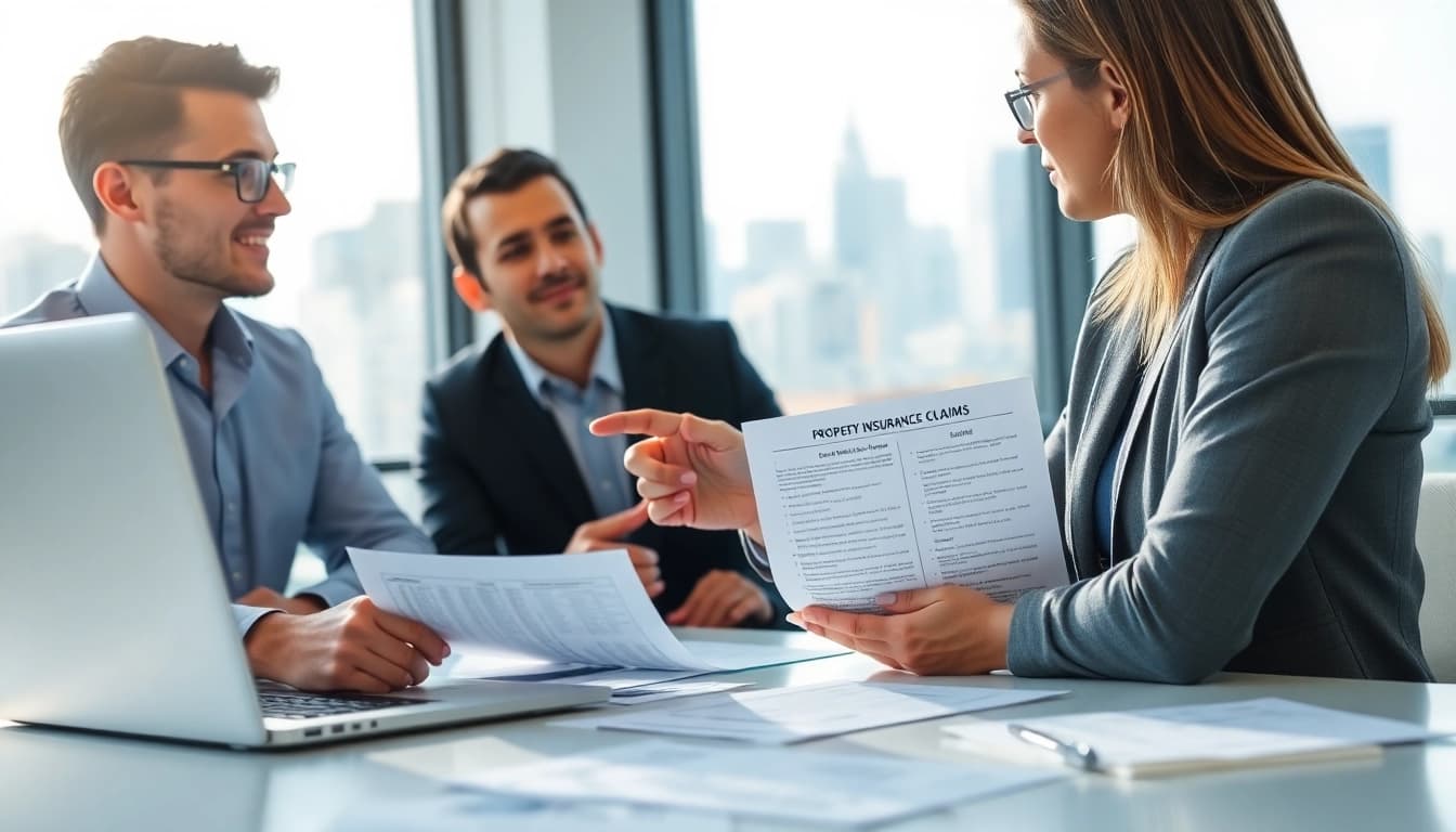 Understanding Property Insurance Claims process with a financial advisor assisting a client.