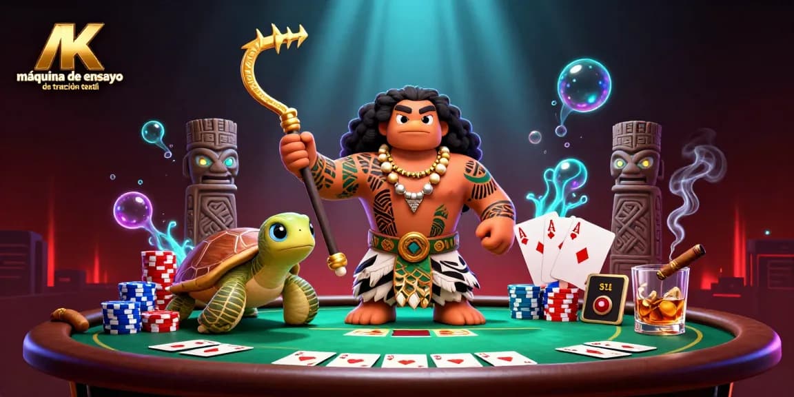 Engaging scene with a máquina de ensayo de tracción textil showcased in a vibrant casino setting.