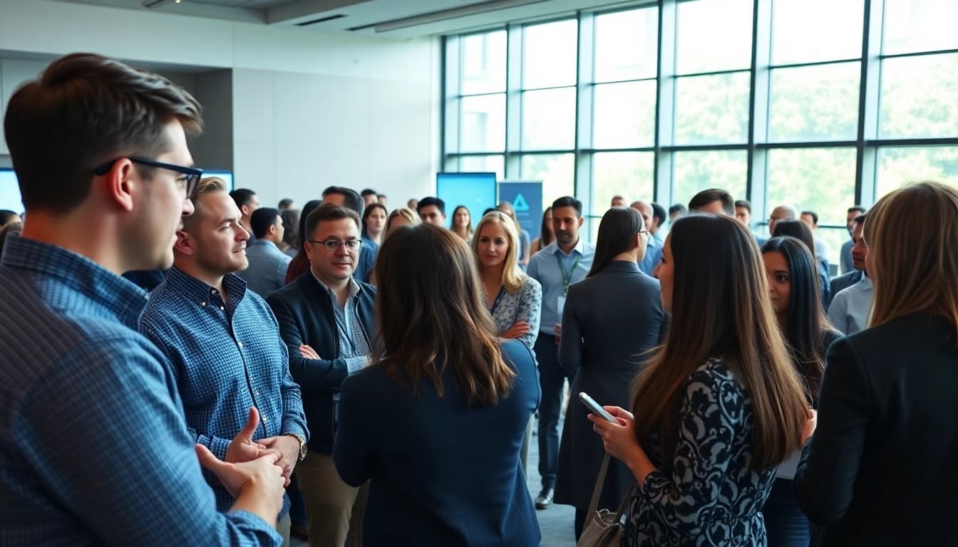 Engaging networking atmosphere at the founder investor networking conference featuring diverse participants.