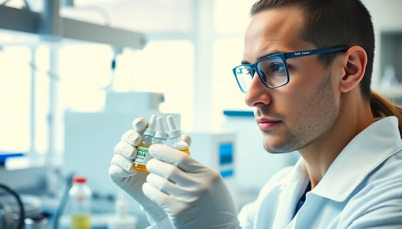 AOD 9604 fat loss peptide analysis in a professional laboratory setting.