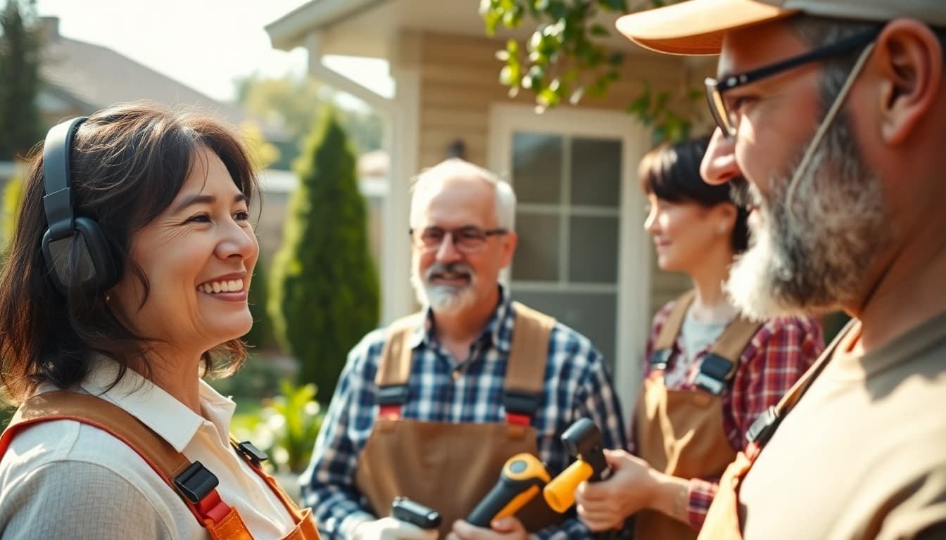 Home pest specialists near me providing expert advice in a well-maintained garden setting.