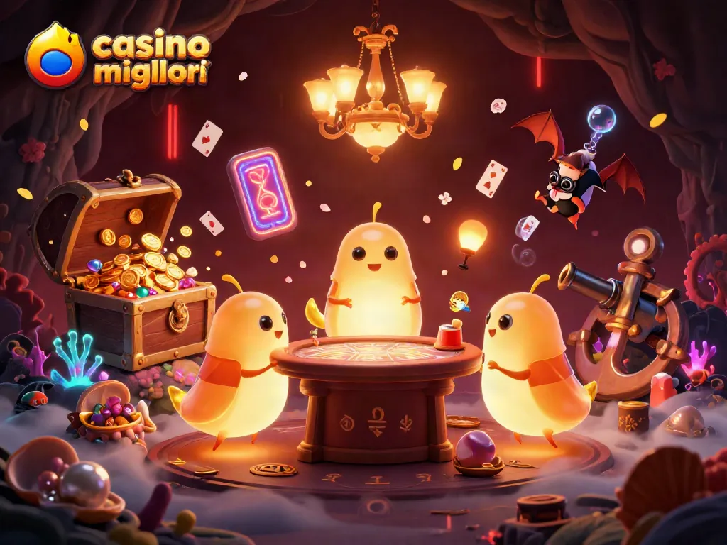 Scopri i migliori casino online con questa scena incantevole, illuminata da creature uniche.