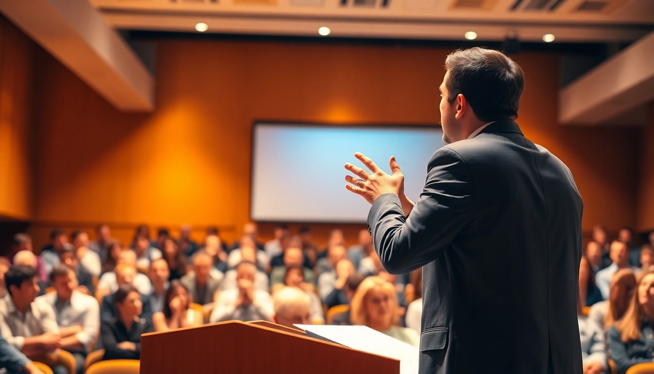Experience impactful Public Speaking Training with a skilled speaker engaging an attentive audience.