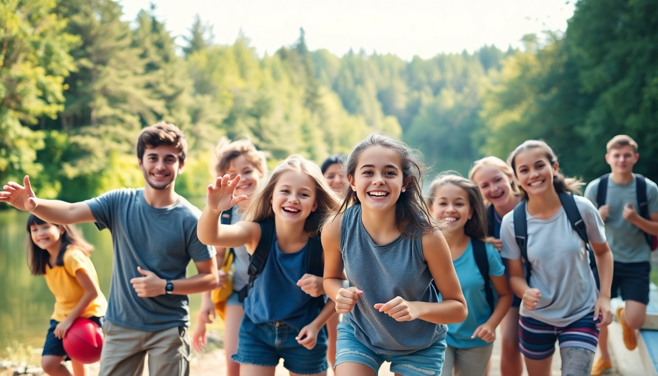 Teens enjoying activities at a vibrant teen summer camp, emphasizing adventure and friendship.