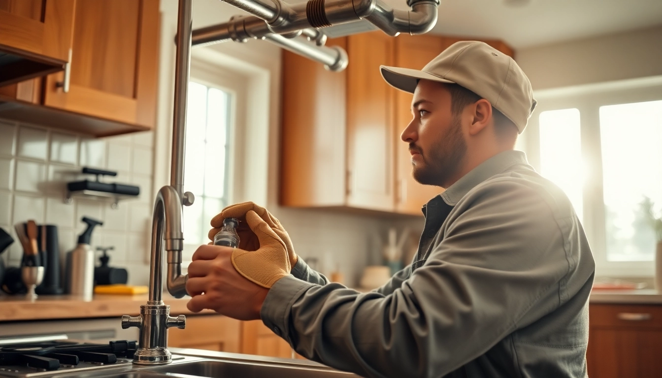 North shore plumbing and heating expert repairing kitchen fixtures with precision and care.