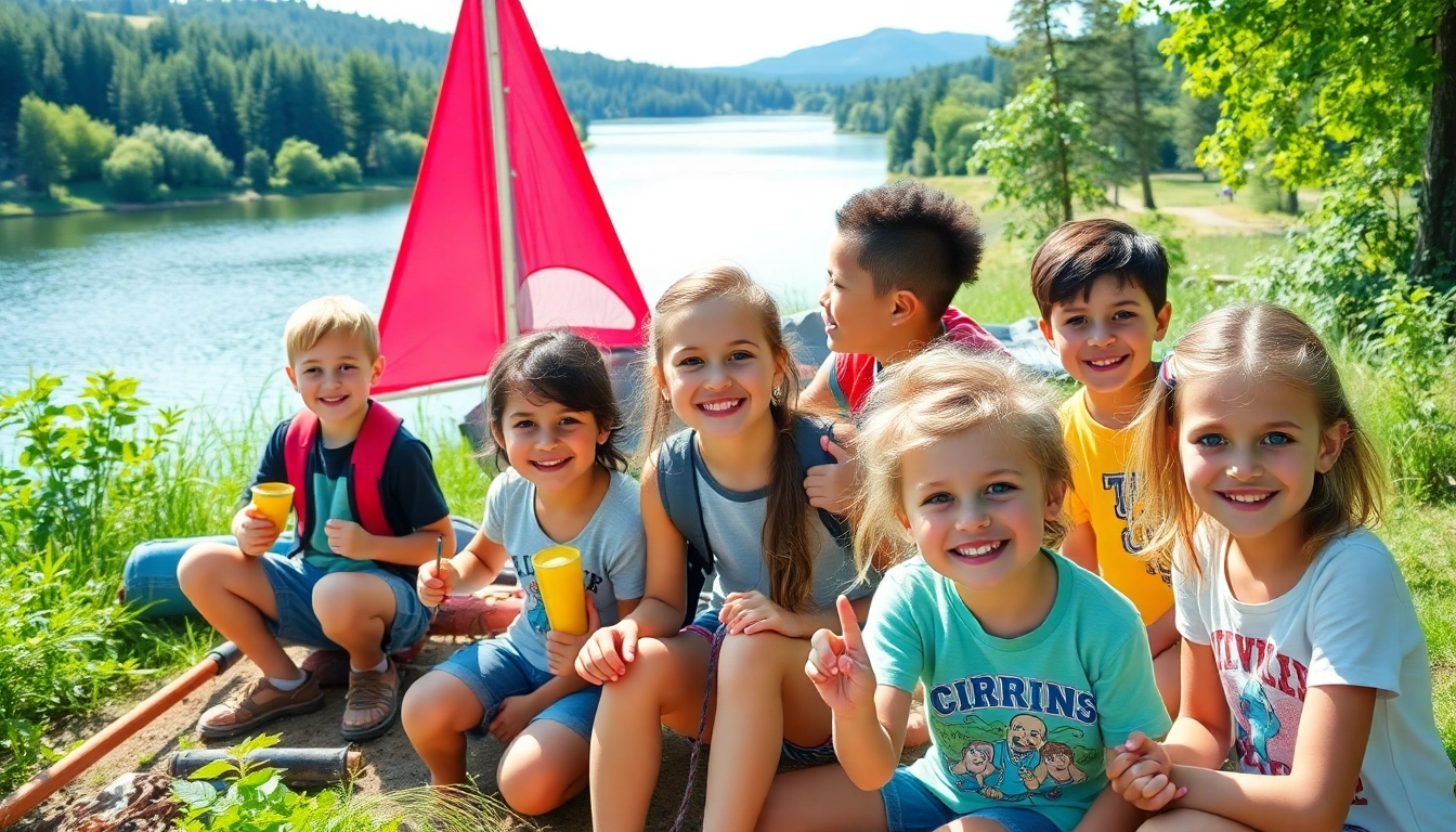 Children enjoy activities at a lively coed summer camp.