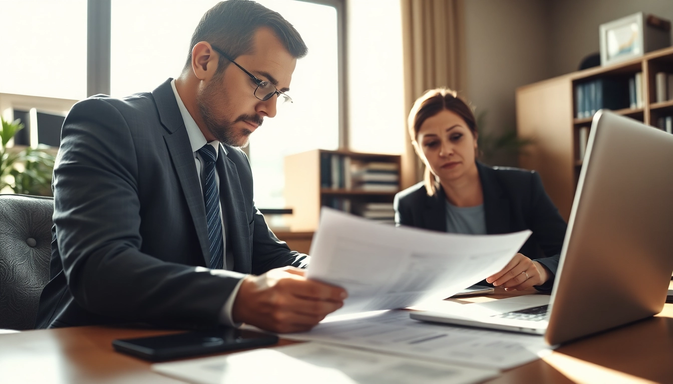 Clearwater truck accident attorney consulting with a client in a professional office setting.