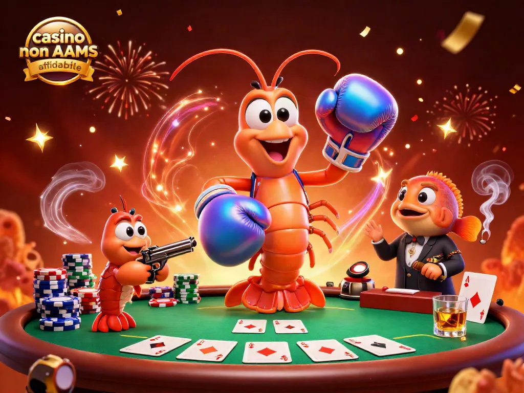 Gioca nei migliori casino non AAMS affidabili con personaggi divertenti in un'illustrazione vivace.