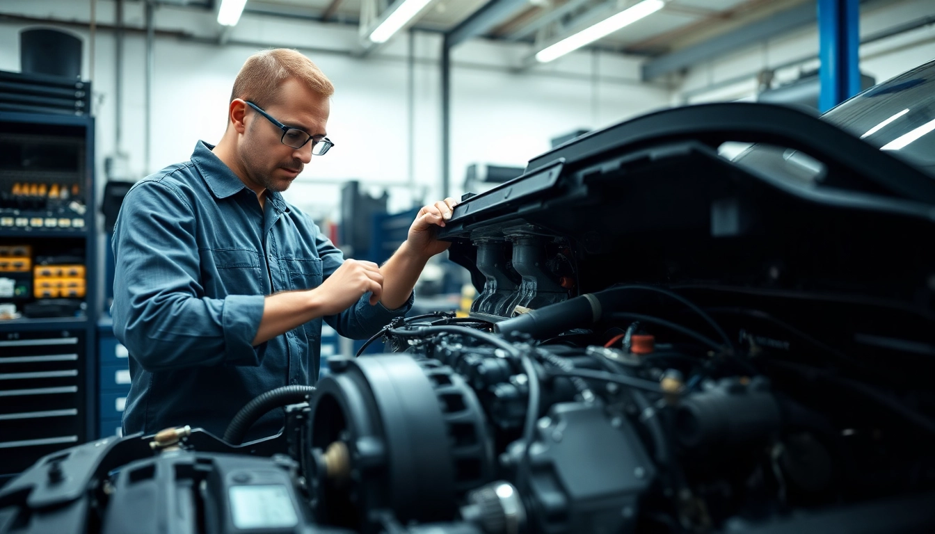 Inspecting an engine under a powertrain extended warranty in a professional automotive workshop.