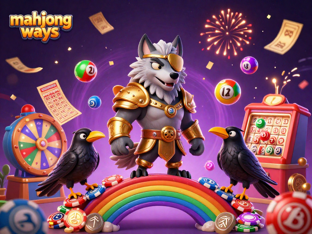 Experience the excitement of mahjong ways with captivating characters and vibrant casino elements in a detailed 3D illustration.