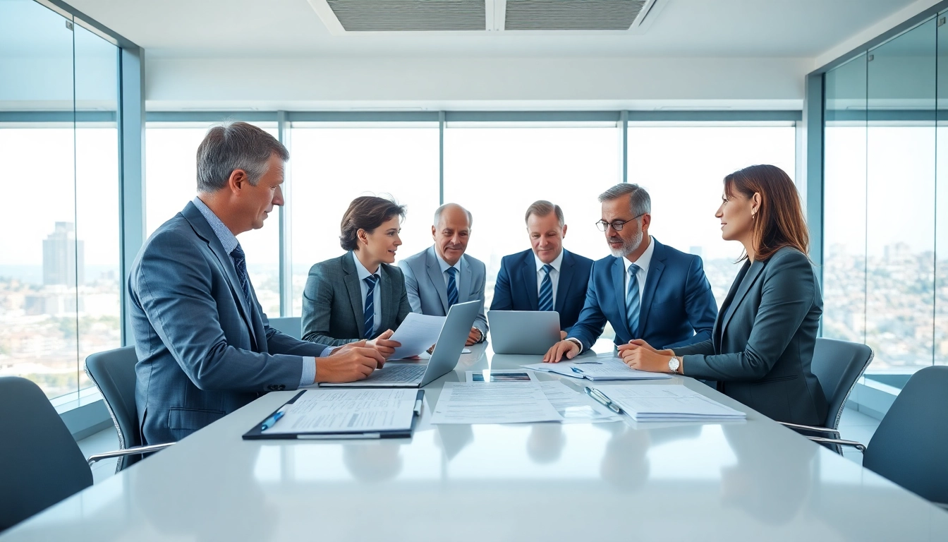 Engaged discussion about Federal and State contracts in a modern conference room.