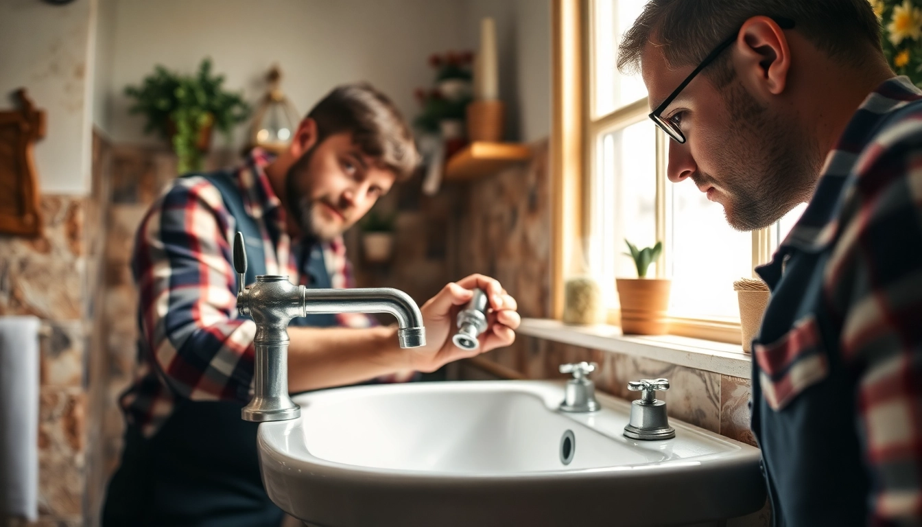 Bristol plumber repairing a vintage sink, showcasing expertise and reliability in a cozy home setting.