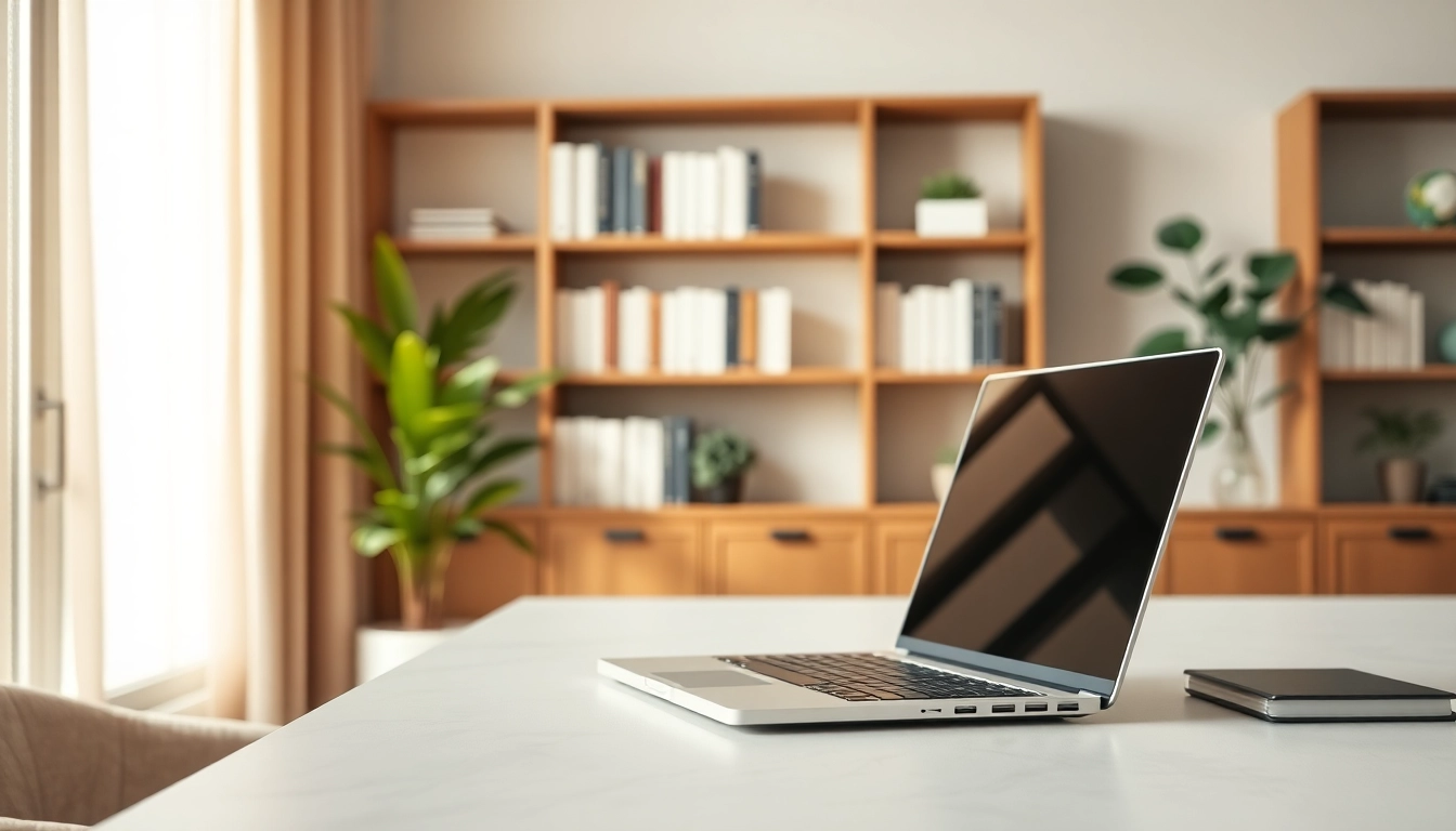Showcasing a modern workspace symbolizing a Virtual address solution with a clean design.