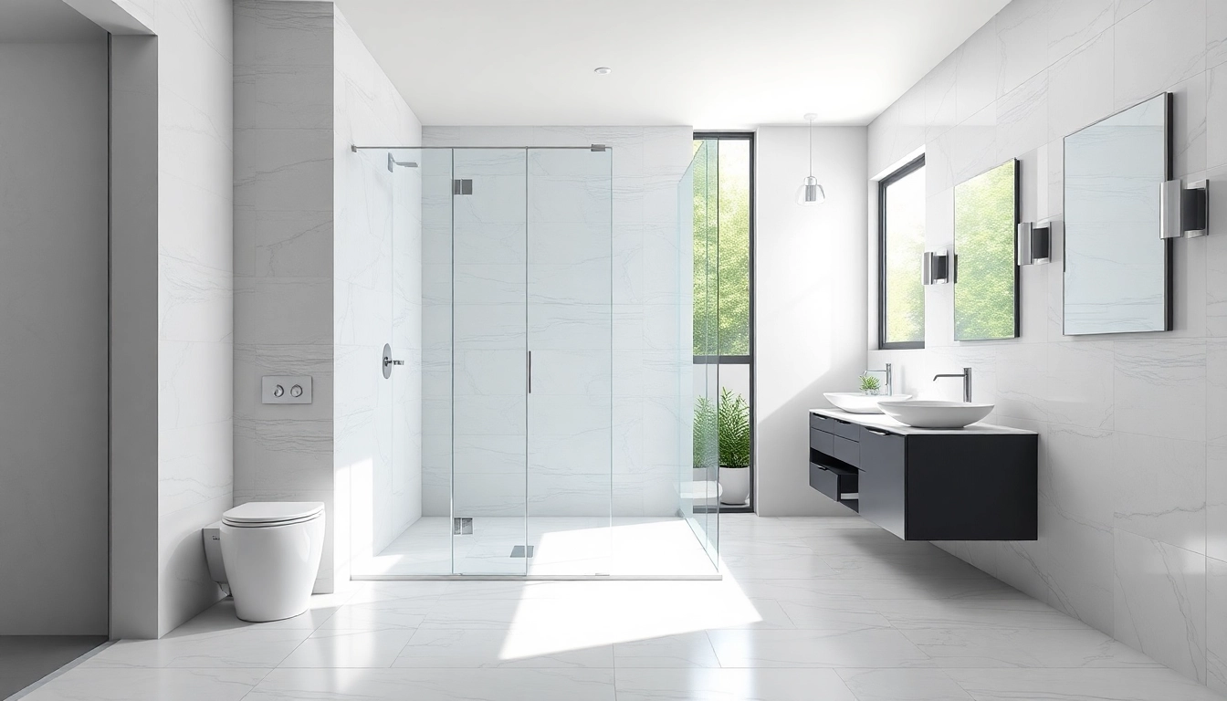 Enhance your bathroom with a semi-frameless shower screen featuring elegant design elements.
