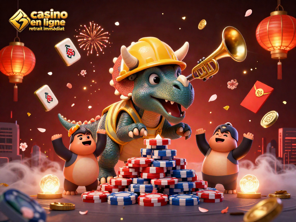 Jouez et gagnez rapidement avec un casino en ligne retrait immédiat dans une illustration vibrante d'un monde ludique.
