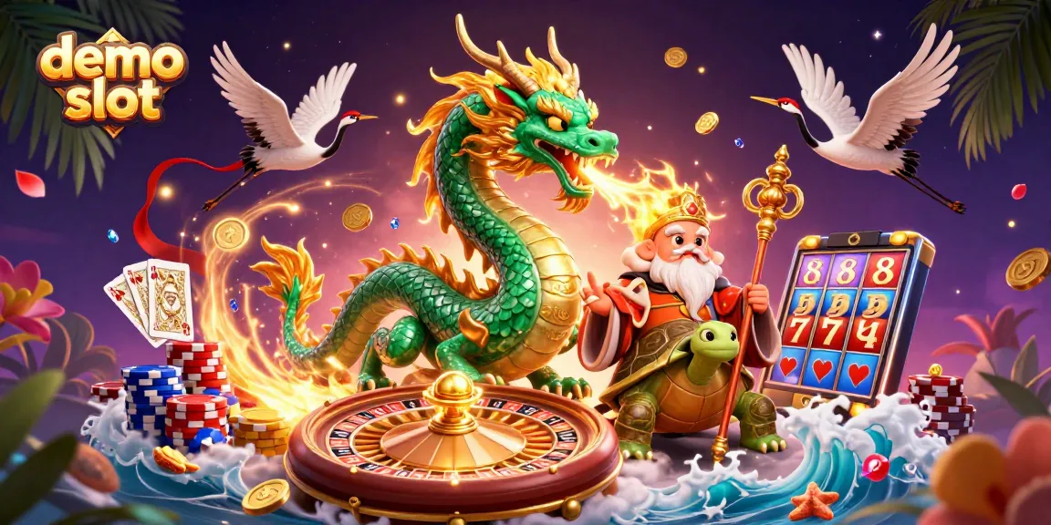 Experience thrilling gameplay with the demo slot featuring a vibrant dragon and dazzling casino elements.