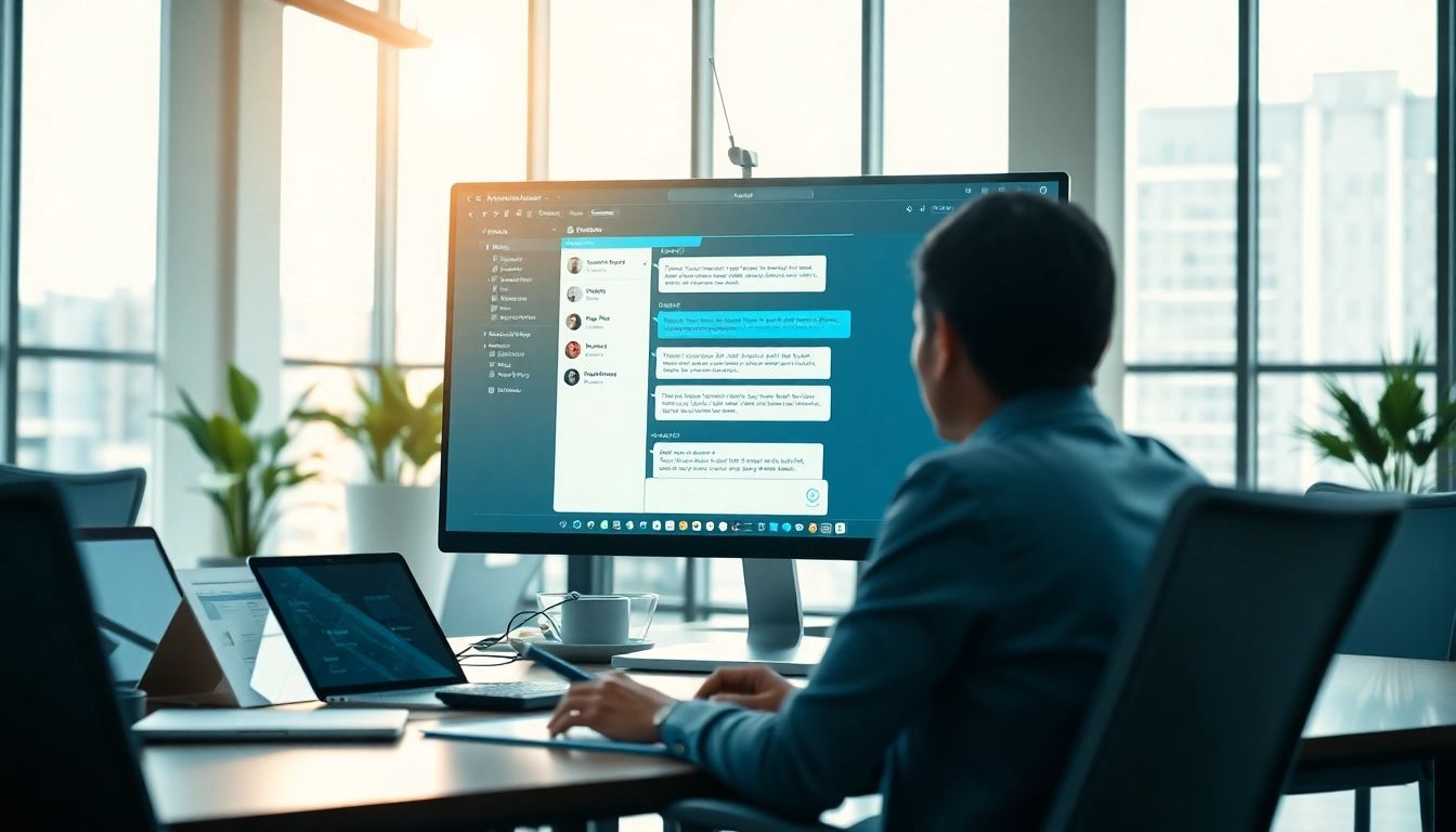 Engaging interface of an enterprise assistant enhancing productivity through AI technology.