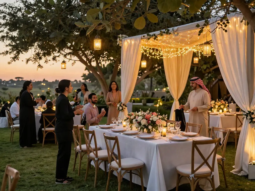 Event rentals showcasing elegant outdoor setup with tables and floral arrangements for a memorable experience.