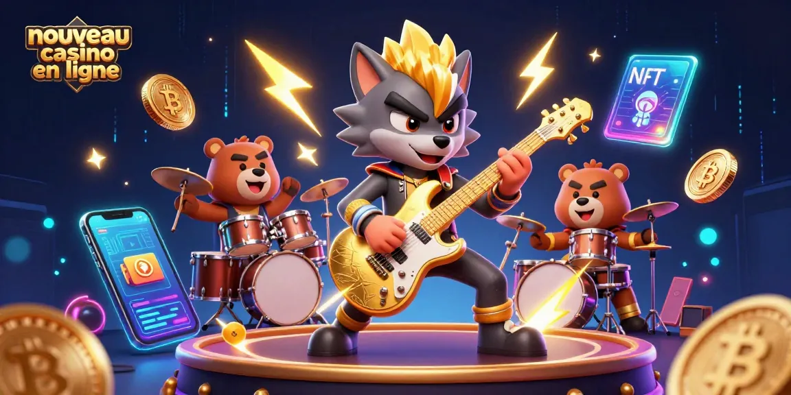 Jouer sur un nouveau casino en ligne avec des personnages animés dans une scène dynamique et captivante.
