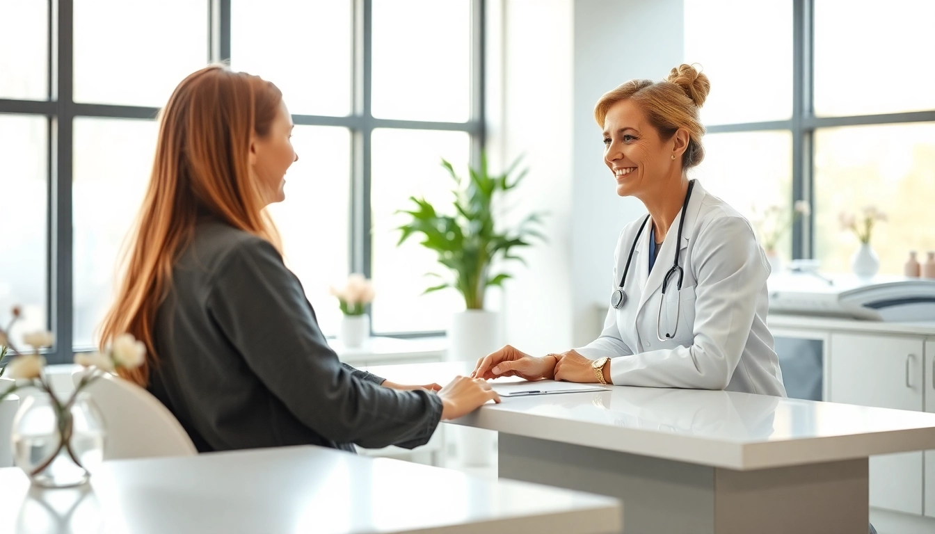 Beratungsgespräch bei Kirkegaard Aesthetics, chirurgische Expertise und freundliche Atmosphäre.