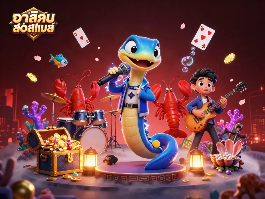 การเล่นเกมในคาสิโน ออนไลน์ บรรยากาศสนุกสนานจากฉากใต้น้ำ พร้อมศิลปินและเครื่องหมายการค้า