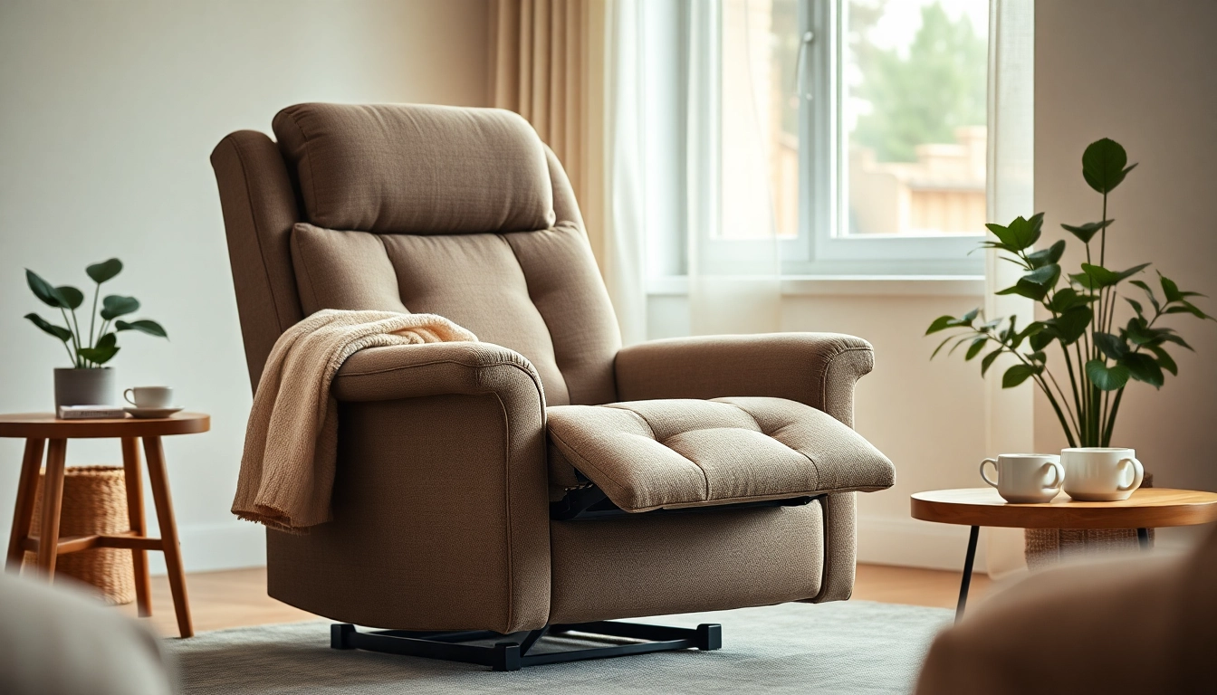 Enhance comfort with a stylish recliner lift chair featuring plush fabric and adjustable settings.