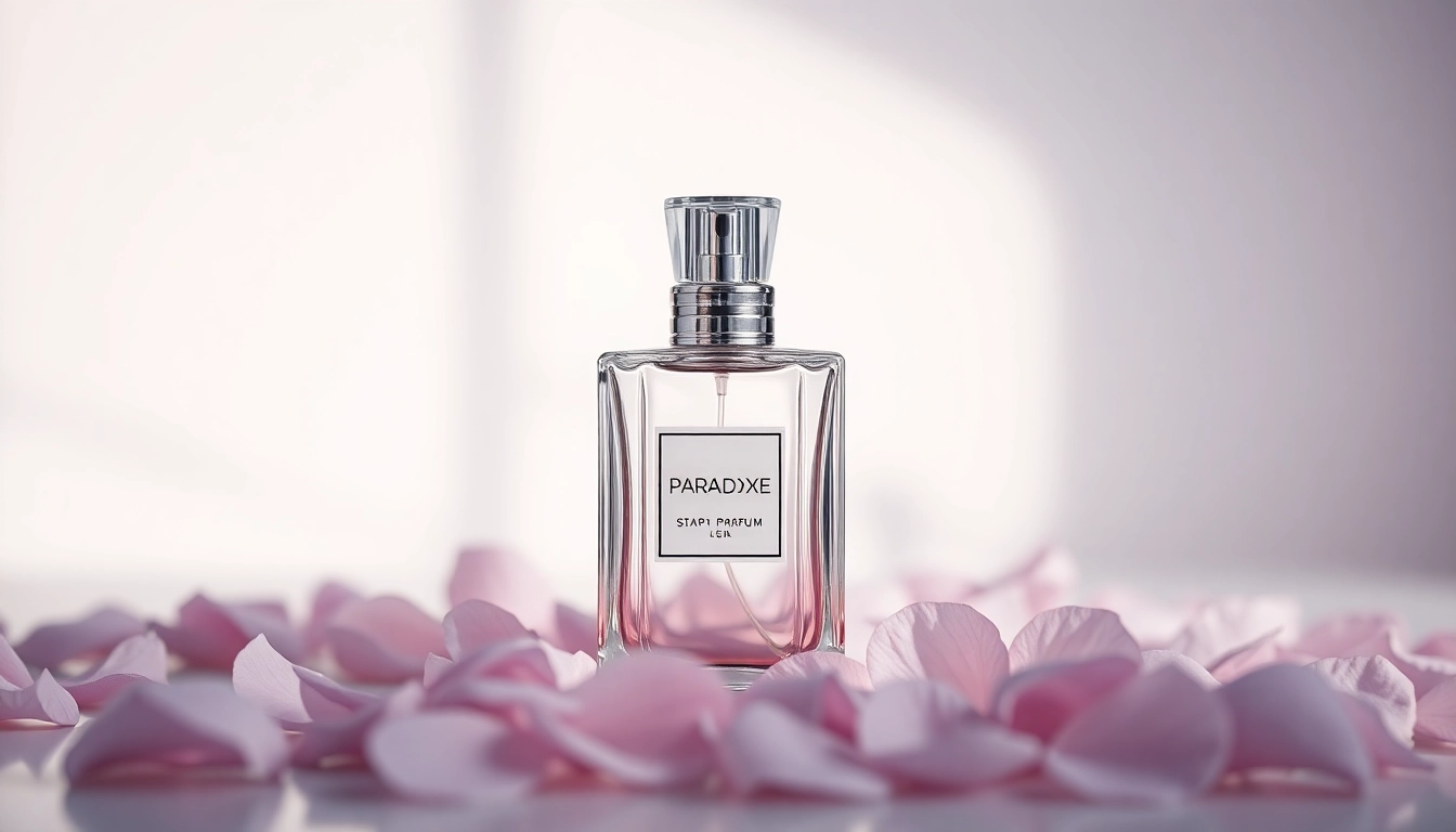 Enticing Paradoxe perfume bottle elegantly presented with floral accents and soft lighting.
