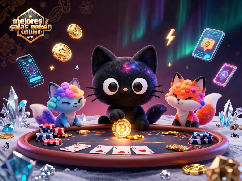 Juega en las mejores salas de póker online España con un gato y un zorro en un casino cósmico.