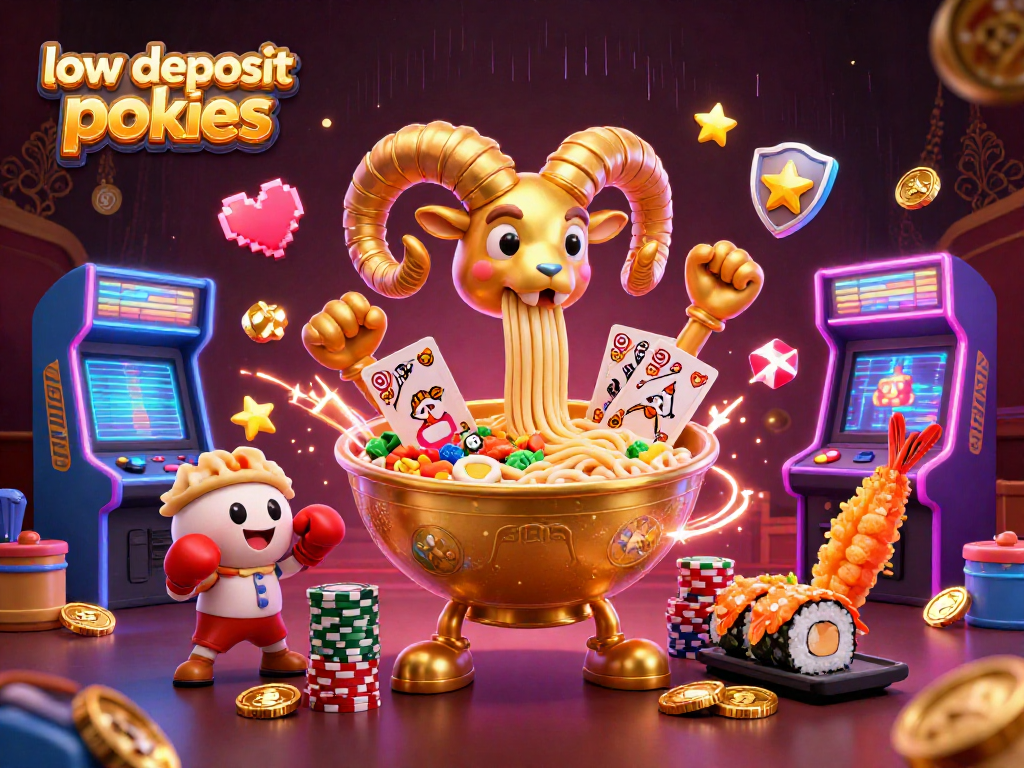 Experience thrilling low deposit pokies with dynamic gaming elements in a vibrant casino atmosphere.