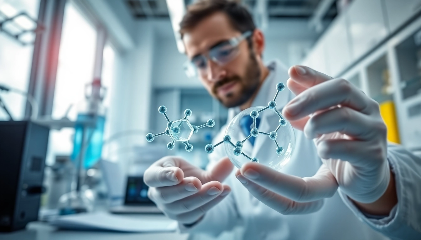 Analyzing Peptides structure in a state-of-the-art laboratory to advance scientific research.