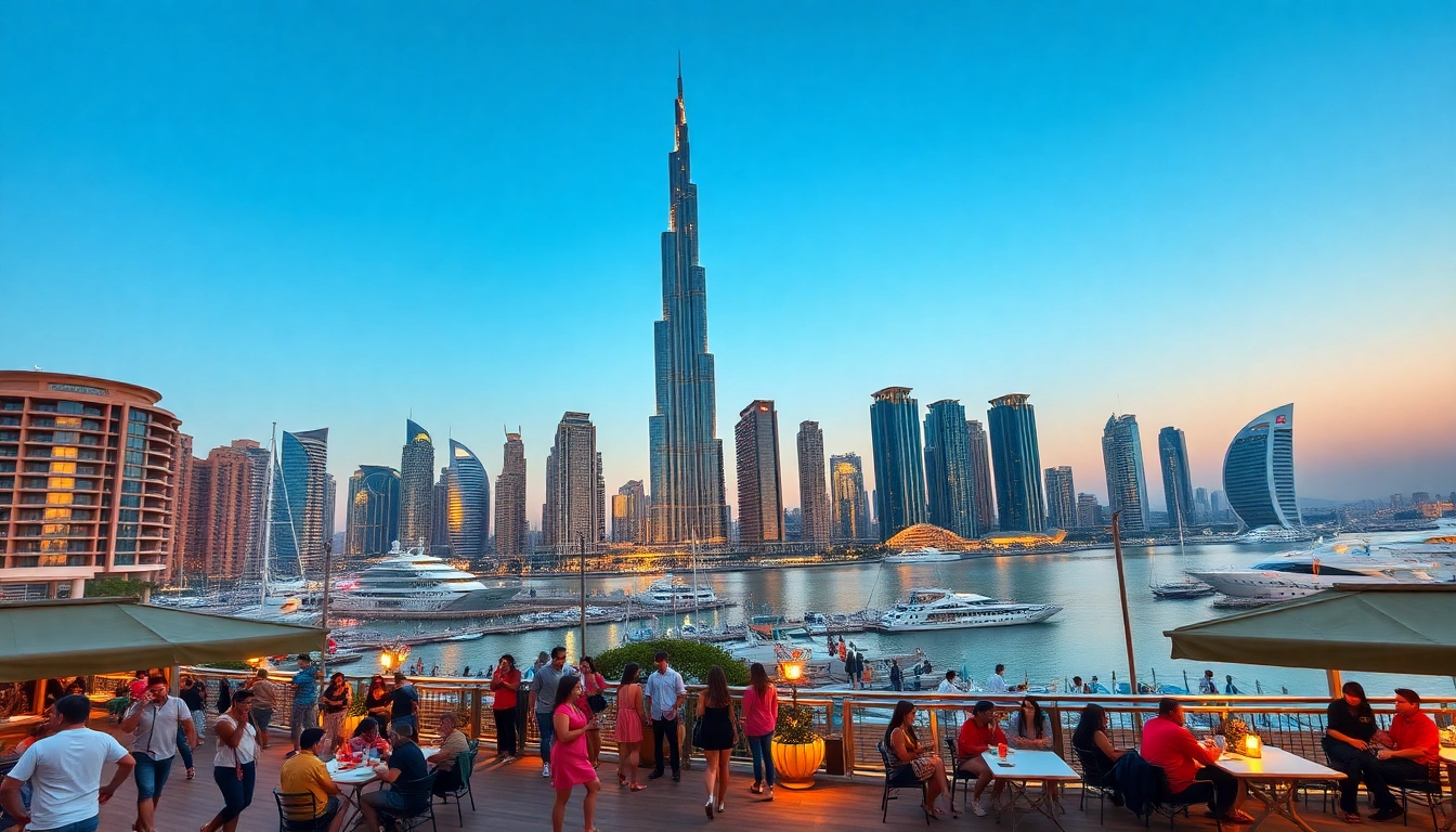 Exciting activities and stunning skyline highlight Things to do in Dubai during sunset.