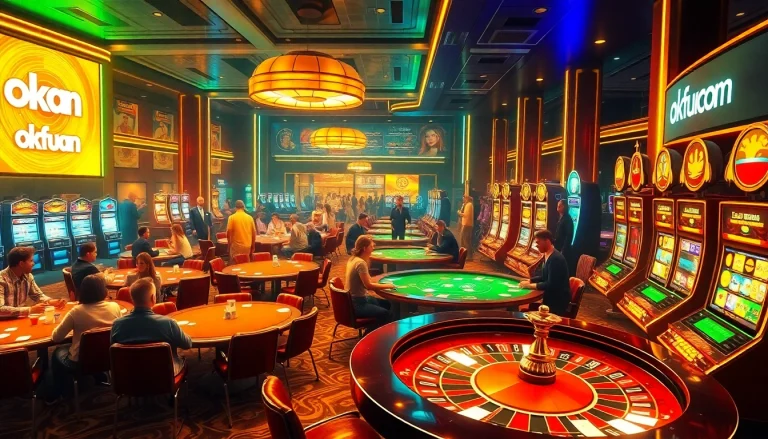 Experience thrilling moments at okfun com's vibrant casino, where players enjoy poker, roulette, and colorful slots.