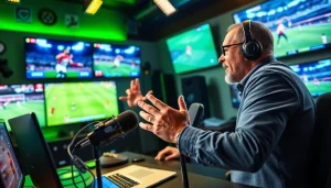 스포츠중계와 다양한 스포츠 이벤트를 보여주는 생생한 장면