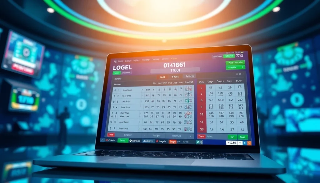 Menampilkan bandar togel online dengan laptop yang penuh warna dan menarik.