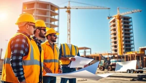 Showcase of a New Jersey Commercial General Contractor working on a large construction project with professionals.