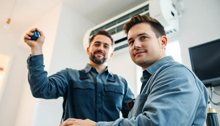 Inspecting HVAC system at https://nobleheatingairservices.com, a professional technician ensures quality service.