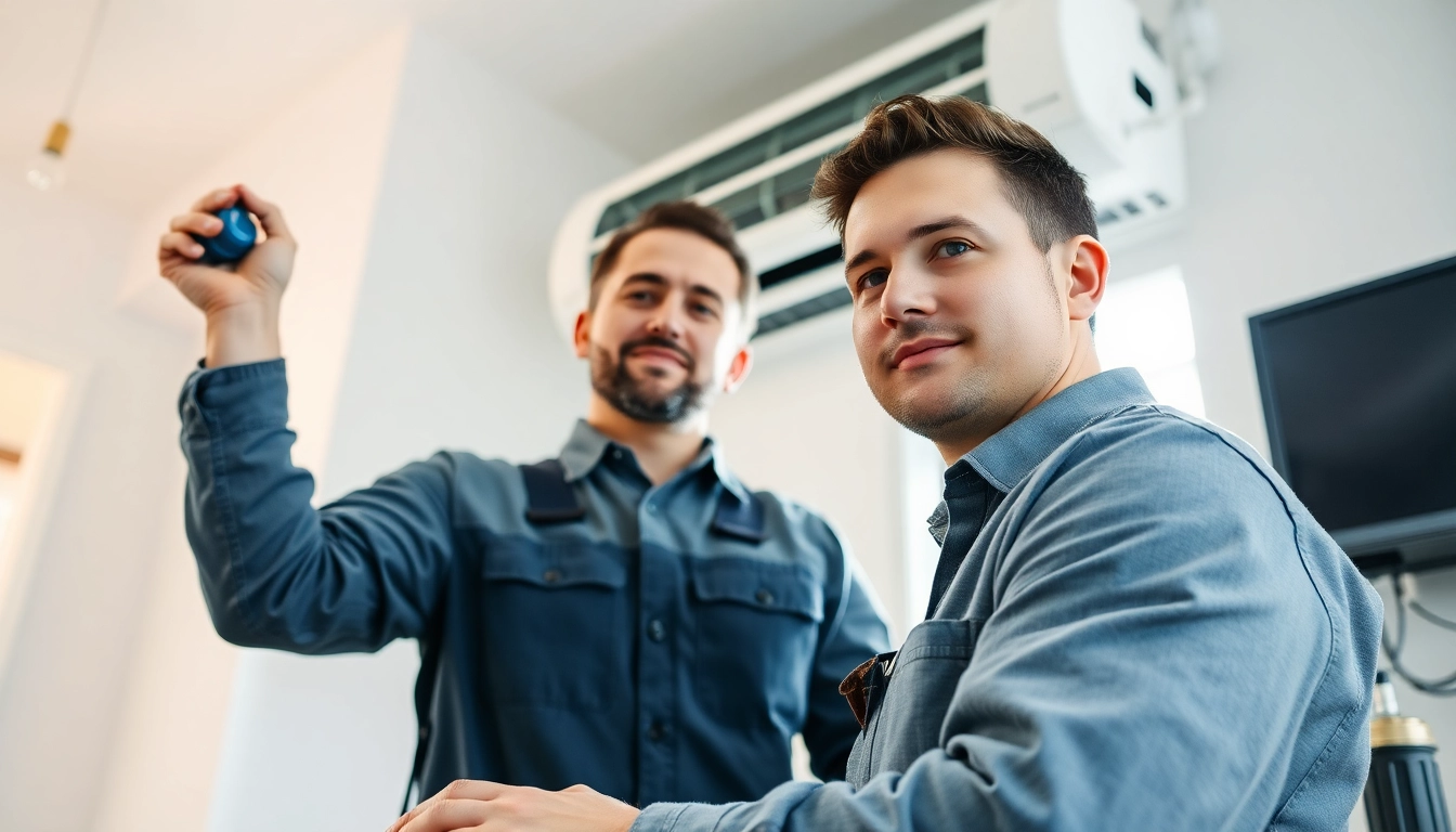 Inspecting HVAC system at https://nobleheatingairservices.com, a professional technician ensures quality service.