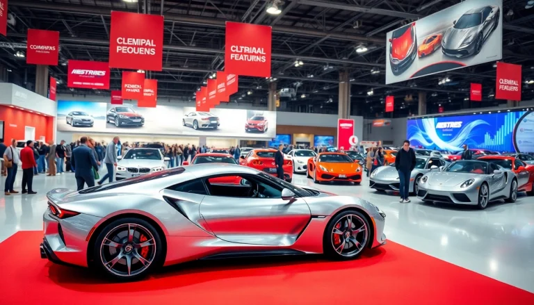Engaging scene from an Auto Cars Show showcasing innovative vehicles and enthusiastic attendees.