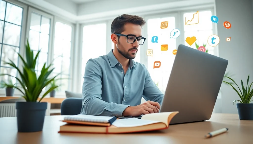 Boost TikTok engagement with a tiktok smm panel in a vibrant digital marketing workspace.