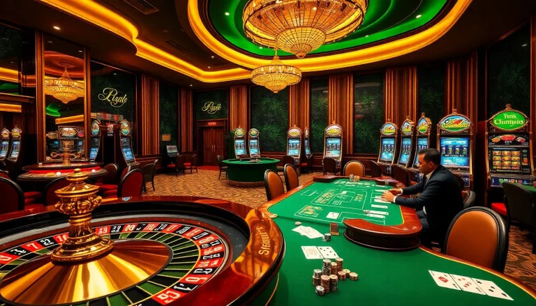 Experience high-stakes action at LIÊN MINH KJC casino with roulette, poker, and vibrant slot machines.