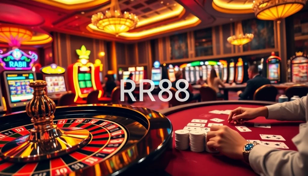 Experience thrilling moments at RR88 casino with engaging roulette, poker, and vibrant slot machines.