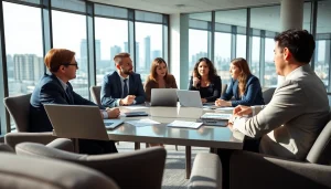 Clients engage in wealth management San Antonio discussions with a financial advisor in a bright office.
