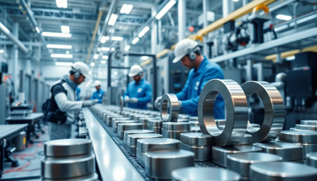 Ndfeb magnets manufacturer in china producing high-quality magnets in a modern factory.