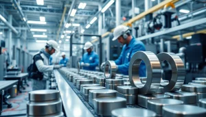 Ndfeb magnets manufacturer in china producing high-quality magnets in a modern factory.