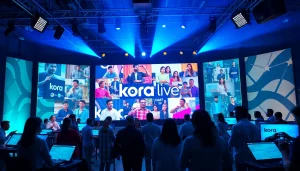 Engaging kora live streaming event with diverse participants and modern tech setup.