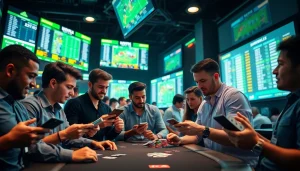 Engaged individuals analyzing best sports betting sites in India during an exciting sports event.