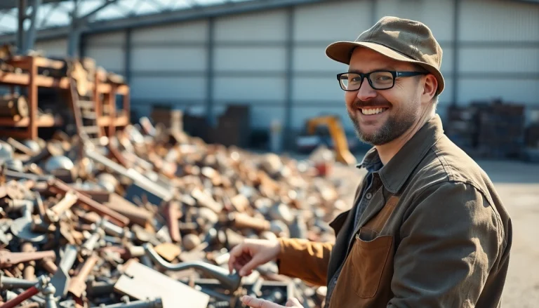 Schrotthändler Oberhausen sortiert alten Schrott auf einem modernen Schrottplatz effizient.