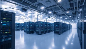 Visualiza un entorno Cloud Environment con servidores interconectados y tecnología avanzada.