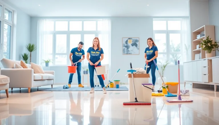 Team providing Cleaning Service in a modern home, showcasing professionalism and cleanliness.